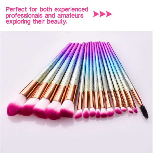 16-pcs Full Sized Cone Shaped Makeup Brush Set for Liquid and Powder Makeup_8