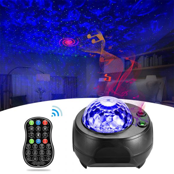 Colorful LED Star Night Light and Rotating Ocean Wave Projector and BT Musical Nebula Lamp_3