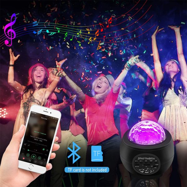 Colorful LED Star Night Light and Rotating Ocean Wave Projector and BT Musical Nebula Lamp_7