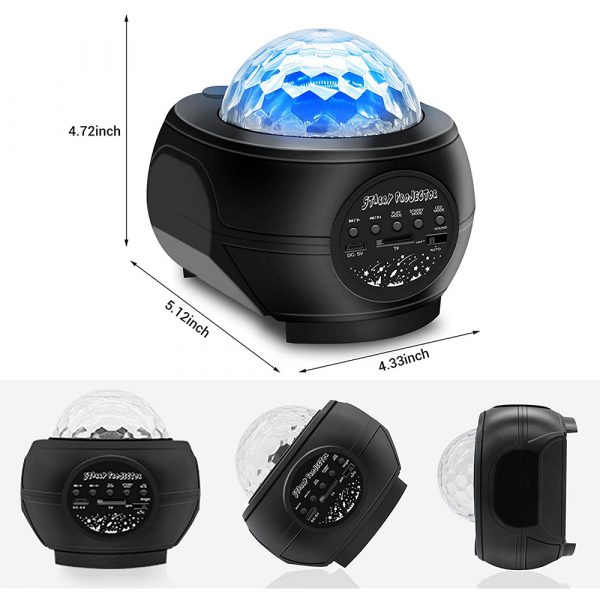 Colorful LED Star Night Light and Rotating Ocean Wave Projector and BT Musical Nebula Lamp_9