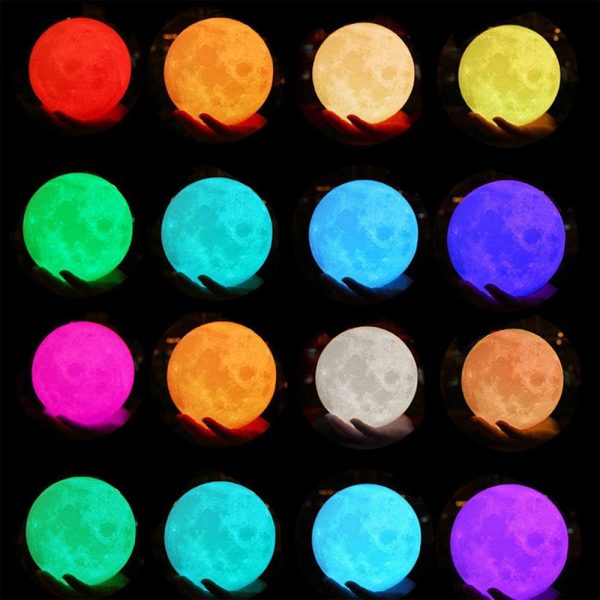 3D Printed Moonlight Lamp in 16 Colors with Remote Control for Bedroom and Home Decoration_11