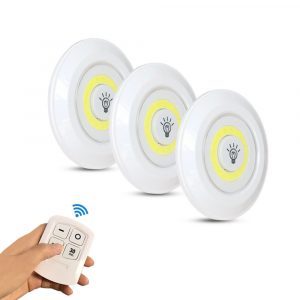 Touch and Remote-Controlled Wireless LED Dimmable Closet Kitchen Wardrobe Puck Lights