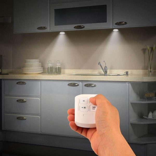 Touch and Remote-Controlled Wireless LED Dimmable Closet Kitchen Wardrobe Puck Lights_6