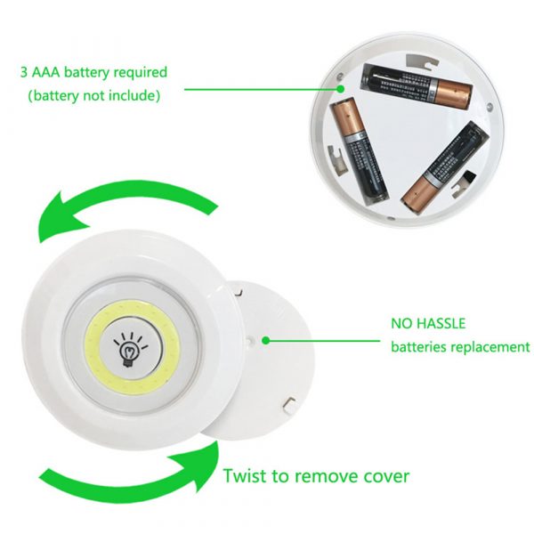 Touch and Remote-Controlled Wireless LED Dimmable Closet Kitchen Wardrobe Puck Lights_12