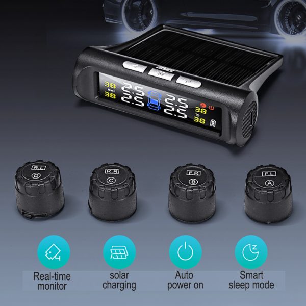 TPMS Solar Powered Wireless Tire Pressure Monitor External Tire Monitoring System_5