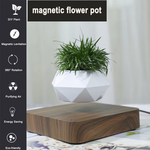 Magnetic Air Levitating 360° Rotating Plant Flower Pot_6