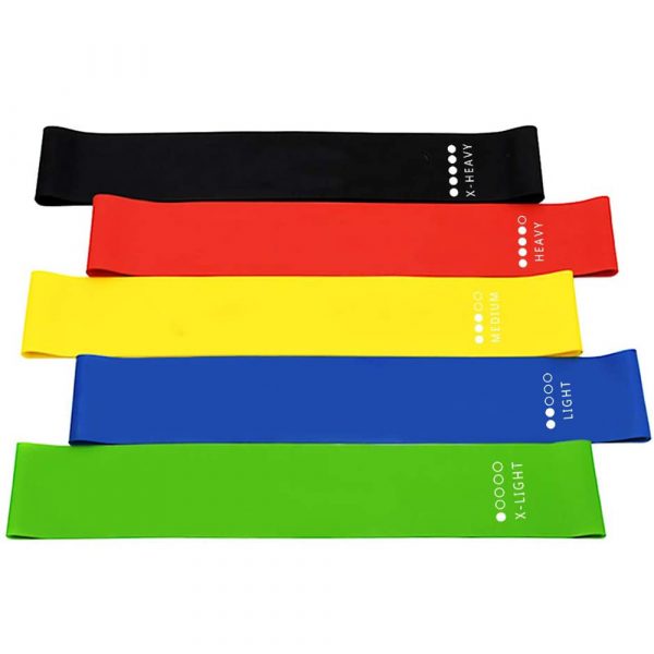 5-Pc Skin Friendly Different Levels Yoga Resistance Bands_1
