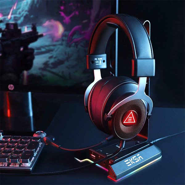 Gaming Headset Stand with 7.1 Surround Sound & USB Ports_2