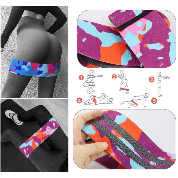 Camouflage Non-Slip Hip Trainer Resistance Bands_17
