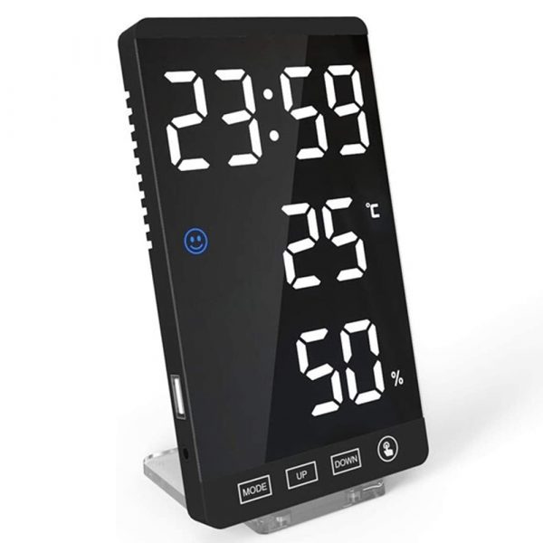 6-inch LED Mirror Touch Button Alarm Clock_0