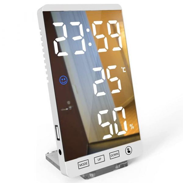6-inch LED Mirror Touch Button Alarm Clock_1