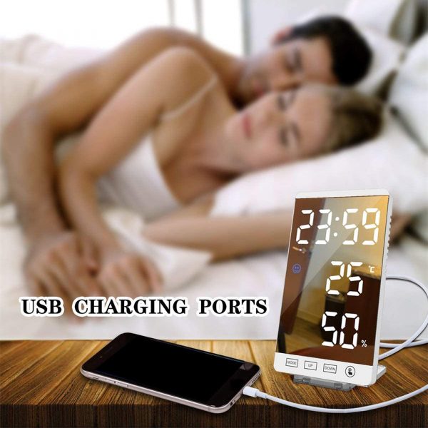 6-inch LED Mirror Touch Button Alarm Clock_10