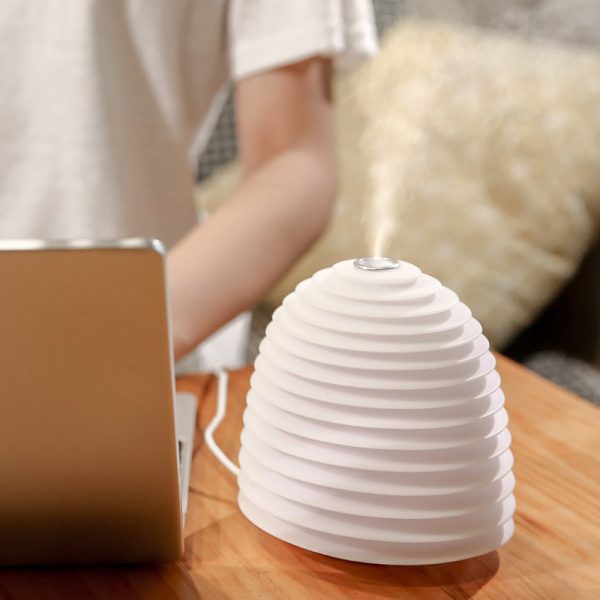 USB Interface Round LED Bedside Night Light Humidifier and Diffuser_2