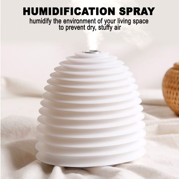 USB Interface Round LED Bedside Night Light Humidifier and Diffuser_5