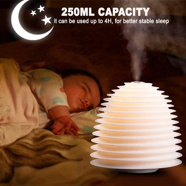 USB Interface Round LED Bedside Night Light Humidifier and Diffuser_7