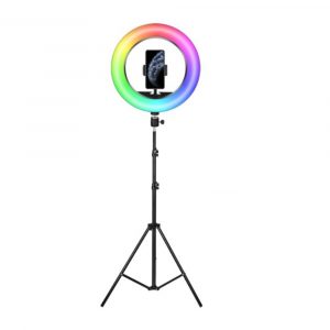 26cm RGB LED Selfie Ring Fill Light with Tripod- USB Powered
