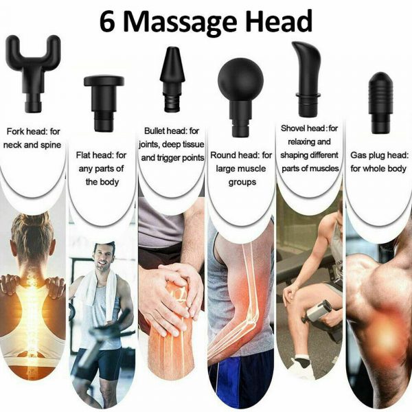 6 Heads Muscle Tissue Massager Percussion Therapy Electric Massage Gun_10