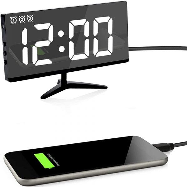 Frameless Touch Control Digital Alarm Clock with Temperature Display_2