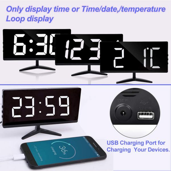 Frameless Touch Control Digital Alarm Clock with Temperature Display_6