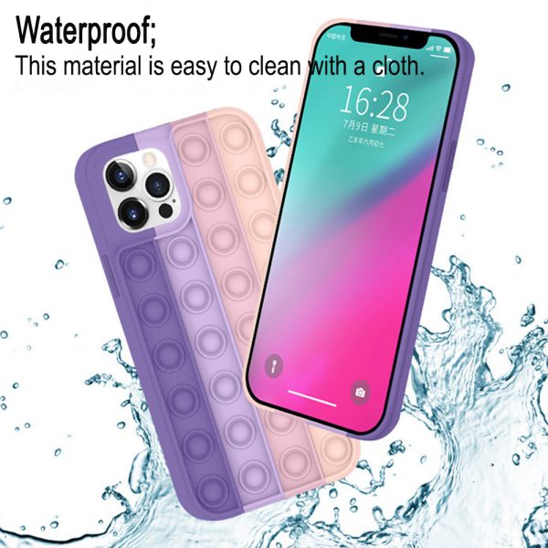 Rainbow Silicone Phone Case for iPhone Devices Stress Reliever Pop Bubble_9