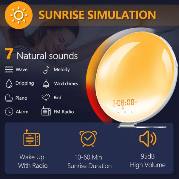 Creative Digital Alarm Clock Sunset and Sunlight Simulator Clock_4