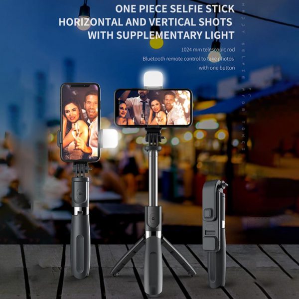 2-in-1 Foldable Monopod and Tripod with Remote Control Shutter Fill Light_9