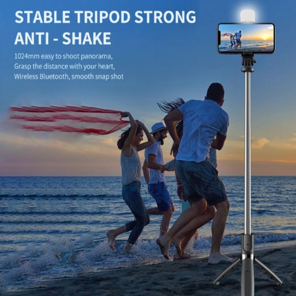 2-in-1 Foldable Monopod and Tripod with Remote Control Shutter Fill Light_11