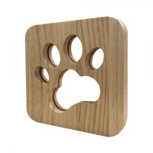 USB Plugged-in Wooden Dag Paw Print LED Night Decorative Lamp