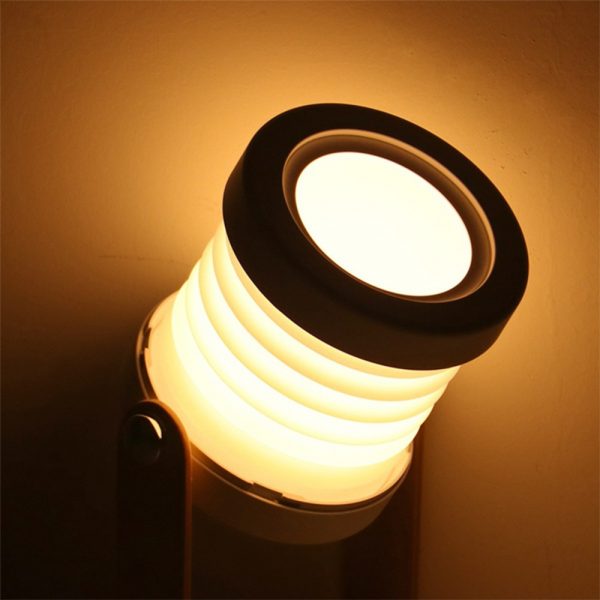USB Rechargeable LED Retractable Folding Lamp Portable Wooden Night Light_6