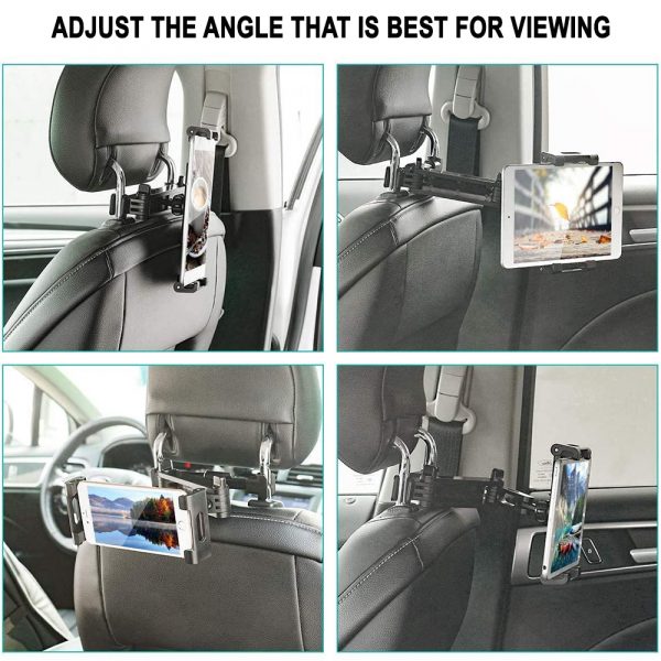 Universal Adjustable Angle Car Headrest Mobile Phone and Device Holder_8