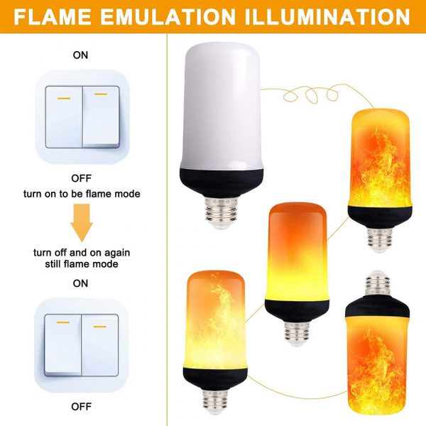 5W 4 Modes Burning Flickering Flame LED Light Bulb_9