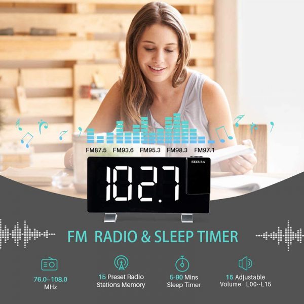 Projector FM Radio LED Display Alarm Clock_5