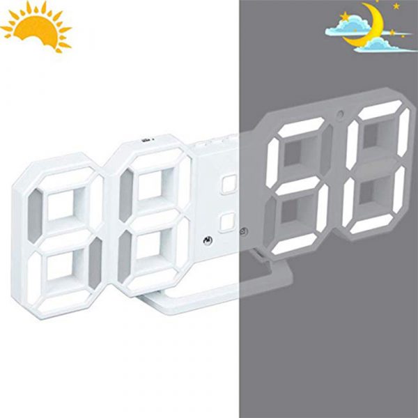Digital Modern Plugged-in 3D LED Wall and Alarm Clock_5
