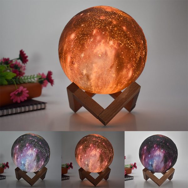 3D Printed Moon Galaxy Star Night Lamp and Room Light Décor_6