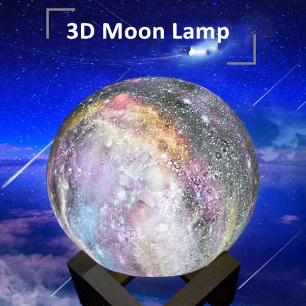 3D Printed Moon Galaxy Star Night Lamp and Room Light Décor_8
