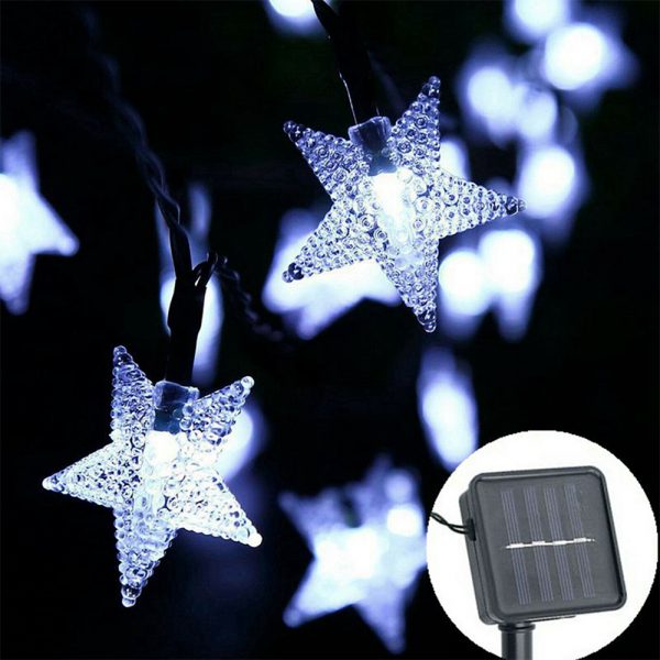 Solar-Powered LED 5-point Star String Lights Outdoor Decorative Lights_9