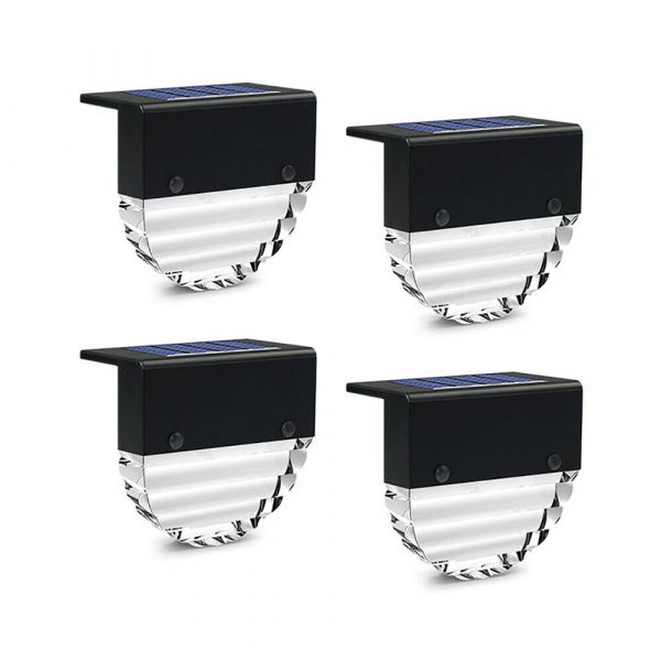 4-pc Outdoor Solar LED Deck Light Garden Decoration Wall and Step Light_0