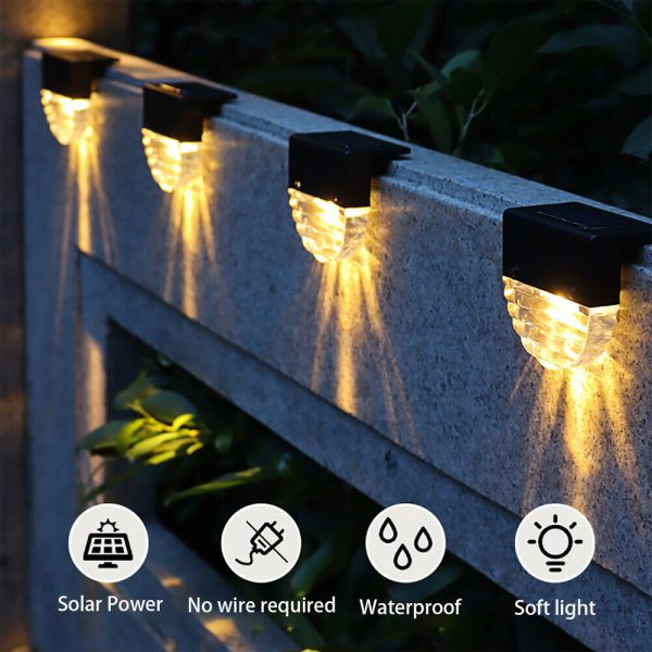 4-pc Outdoor Solar LED Deck Light Garden Decoration Wall and Step Light_6