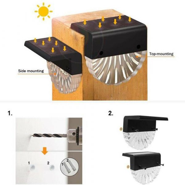 4-pc Outdoor Solar LED Deck Light Garden Decoration Wall and Step Light_12