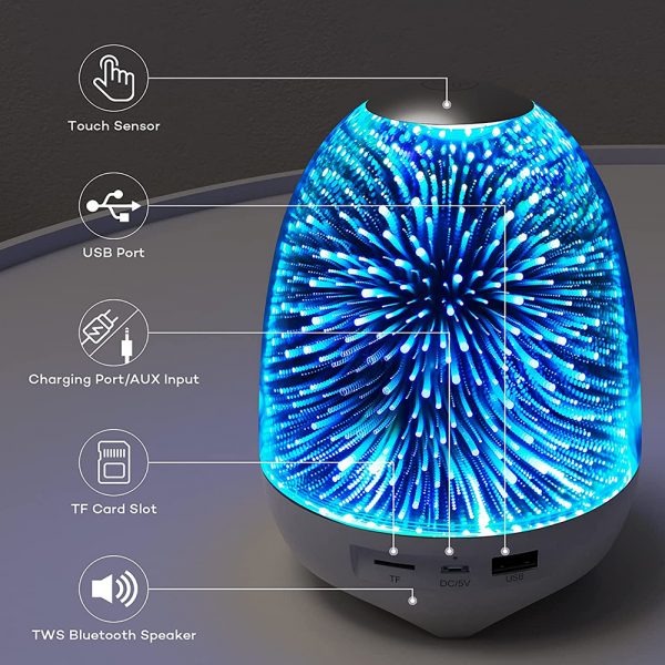 3D Star Sky Crystal Touch Control Bluetooth Speaker with LED Night Light_9