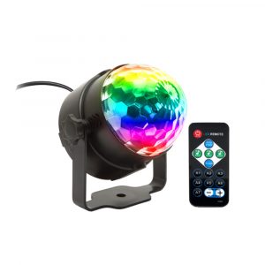 Remote Controlled RGB Voice Activated Rotating Crystal Light- US, UK, EU Plug