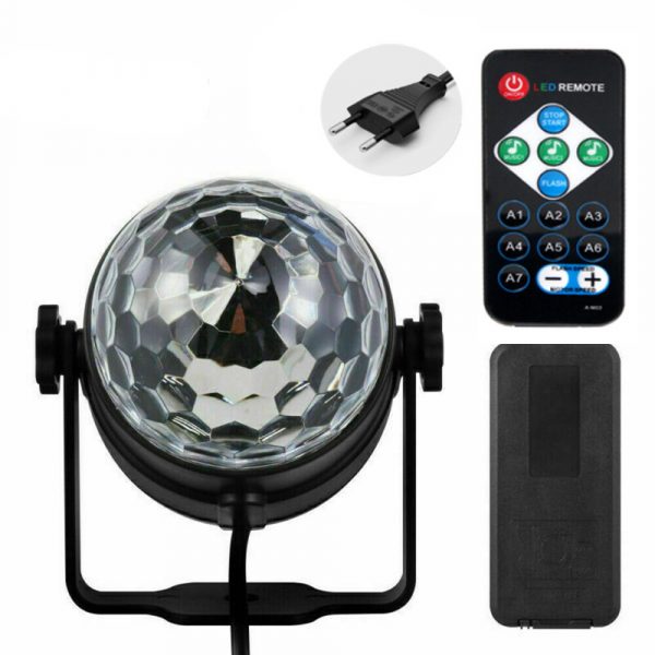 Remote Controlled RGB LED Light Voice Activated Rotating Crystal Light_5