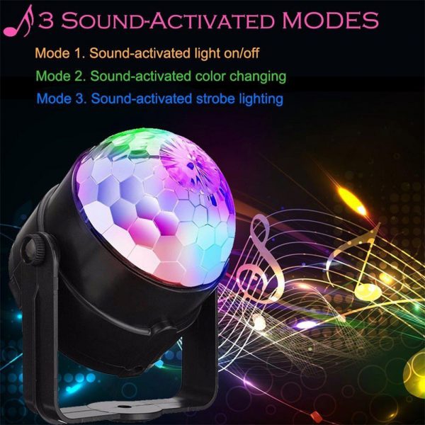 Remote Controlled RGB LED Light Voice Activated Rotating Crystal Light_8