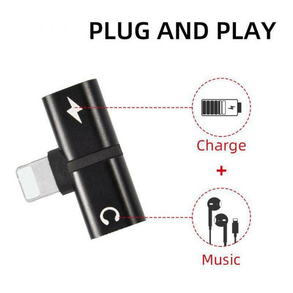 T- Shaped Dual Port Headset and Charger Splitter for Apple iPhone_9