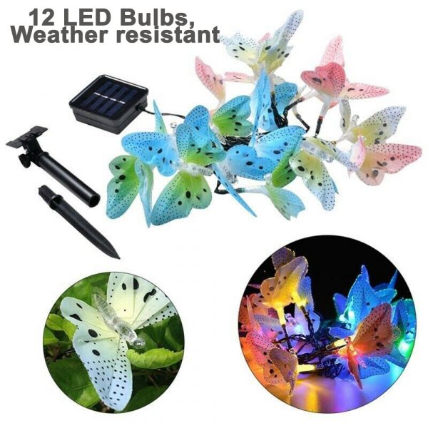 Fiber Optics Butterfly String Lights 12 LED Outdoor Decoration Lights_6