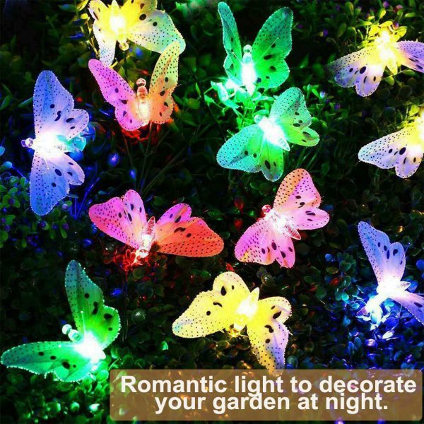 Fiber Optics Butterfly String Lights 12 LED Outdoor Decoration Lights_11