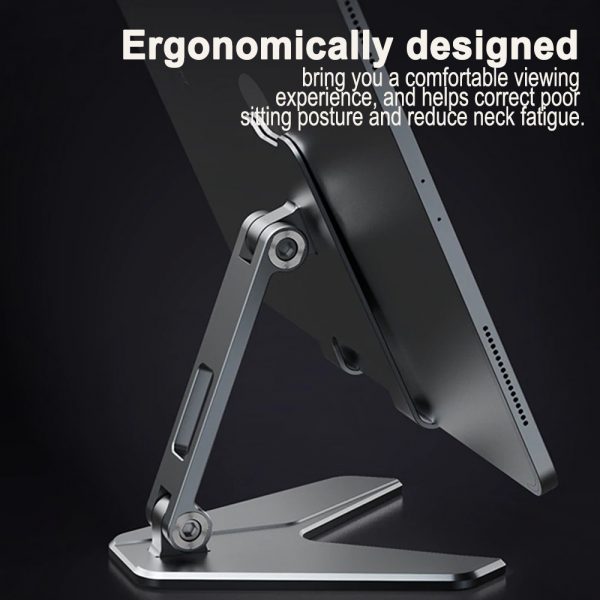 Metal Foldable Tablet Tabletop Vertical Stand with Adjustable Angle_3
