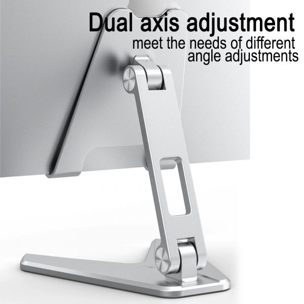 Metal Foldable Tablet Tabletop Vertical Stand with Adjustable Angle_4