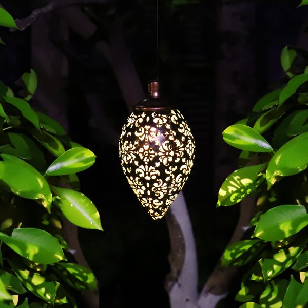Hanging Solar Lantern for Outdoor Garden Metal Light Lamp_4