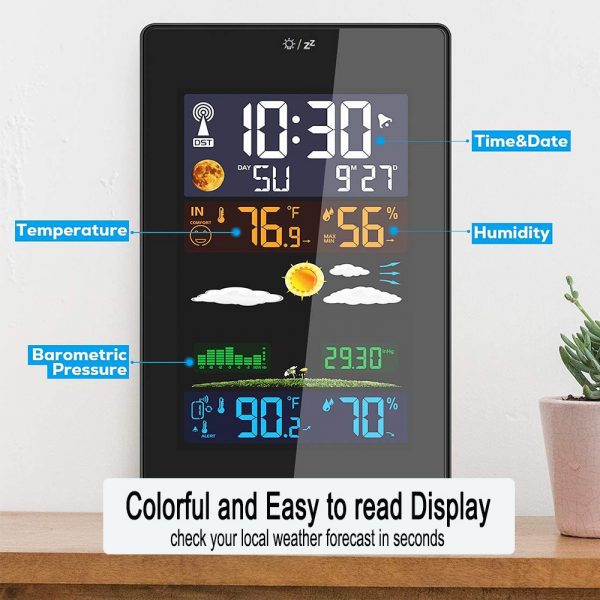Wireless Indoor and Outdoor Weather Station with Color Screen_4